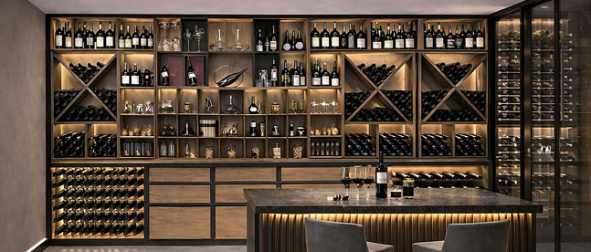 Am�nagement de cave � vin en bois