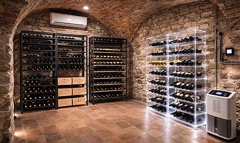 Stockage du vin dans une cave humide