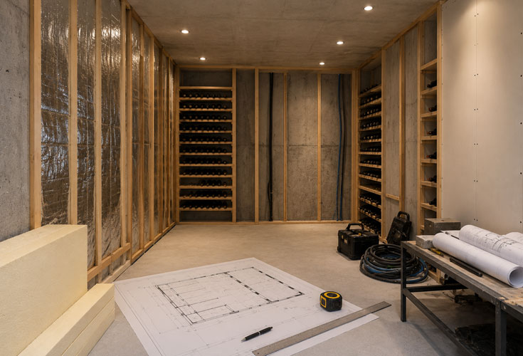 Planification structurelle d'une cave à vin climatisée