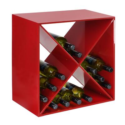 Photo du produit '�tag�re � vin CARR�, en m�tal rouge'