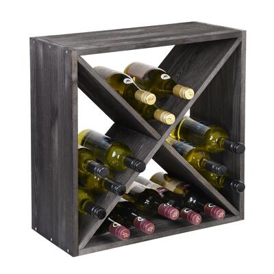 Photo du produit '�tag�re � vin CUBE X 52, en pin de teinte brune'