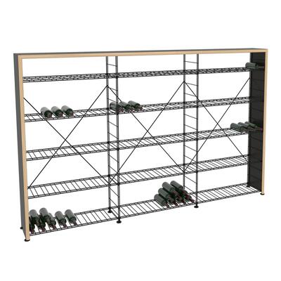 Photo du produit '�tag�re � vin LA CAVE, H 170 x L 273 cm, 10 Tablettes, bordure en bois'