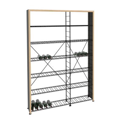 Photo du produit '�tag�re � vin LA CAVE, H 220 x L 153 cm, 12 tablettes, bordure en bois'