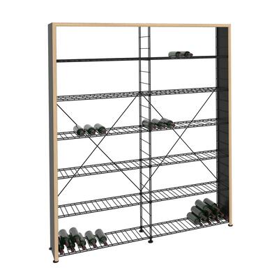 Photo du produit '�tag�re � vin LA CAVE, H 220 x L 183 cm, 12 tablettes, bordure en bois'
