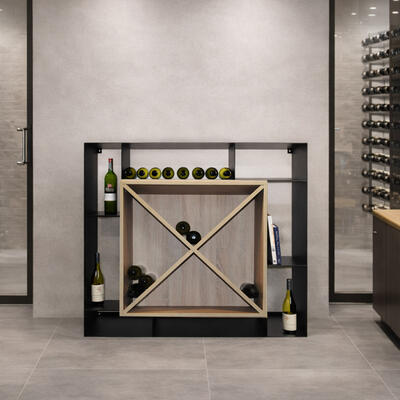 Photo du produit '�tag�re � vin NERO avec croix, finition ch�ne clair'