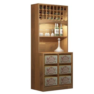 Photo du produit '�tag�re � vin PRESTIGE 6, ch�ne massif teint� avec �clairage'