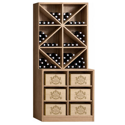 Photo du produit '�tag�re � vin PRESTIGE 7 en bois de ch�ne non trait�'