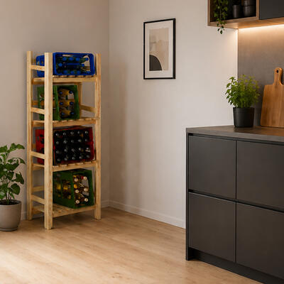 Photo du produit '�tag�re en bois pour 4 - 8 caisses de boissons/�tag�re pour caisses de boissons'