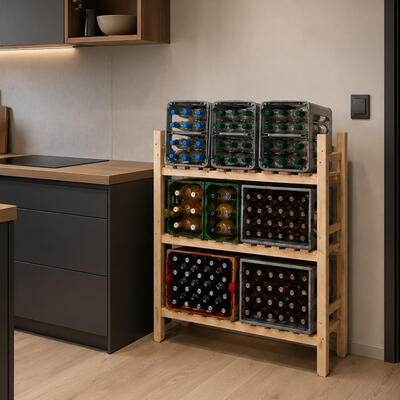Photo du produit '�tag�re en bois pour 6 - 12 caisses de boissons/�tag�re pour caisses de boissons'