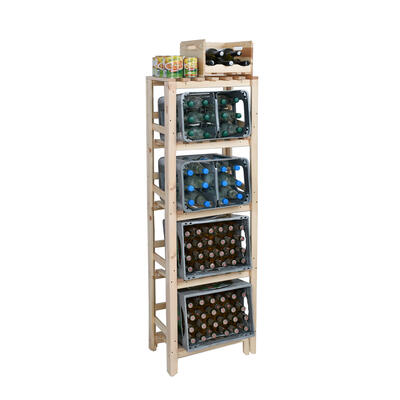 Photo du produit '�tag�re pour 4-8 caisses de boissons avec plaque de recouvrement, pin naturel'