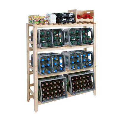 Photo du produit '�tag�re pour 6-12 caisses de boissons avec plaque de recouvrement, pin naturel'