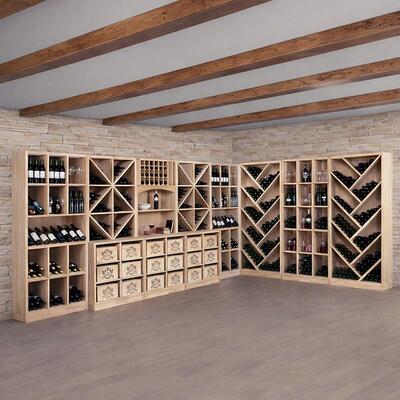Photo du produit '�tag�res � vin PRESTIGE, ch�ne massif nature'