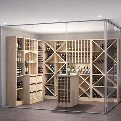 Photo du produit '�tag�res � vin PRESTIGE, ch�ne massif nature'