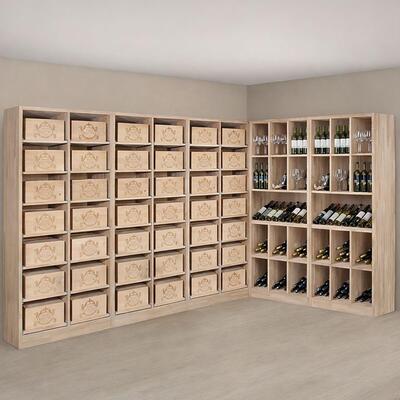 Photo du produit '�tag�res � vin PRESTIGE, ch�ne massif nature'