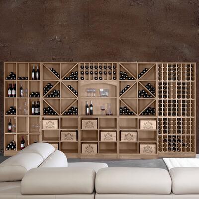 Photo du produit '�tag�res � vin PRESTIGE, ch�ne massif teint�'