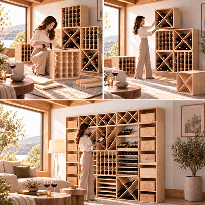 Photo du produit '�tag�res � vin modulables VINVARIO 60, en pin naturel'