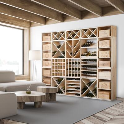 Photo du produit '�tag�re � vin QUADRI pour 30 bouteilles, en bois de pin'