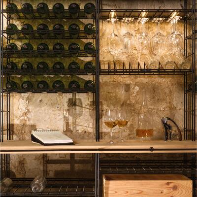 Photo du produit 'Syst�me d'�tag�res � vin LA CAVE en m�tal, H170 cm'