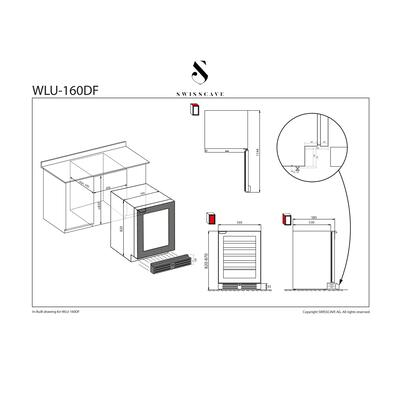Photo du produit 'R�frig�rateur � vin � encastrer � deux zones WLU-160DF pour 40-50 btl.'