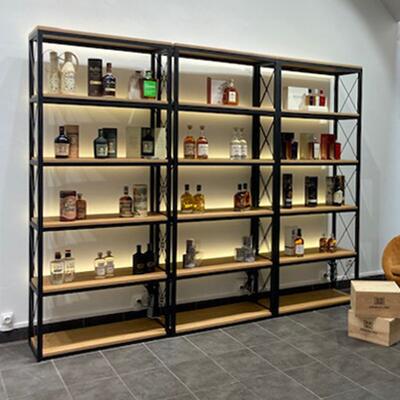 Photo du produit 'Etag�re � vin STYLE M�lange Bois & M�tal avec �clairage'