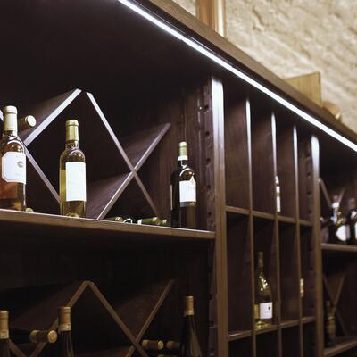 Photo du produit 'Syst�me d�tag�res � vin PIEMONT, placage ch�ne, brun fonc�,'
