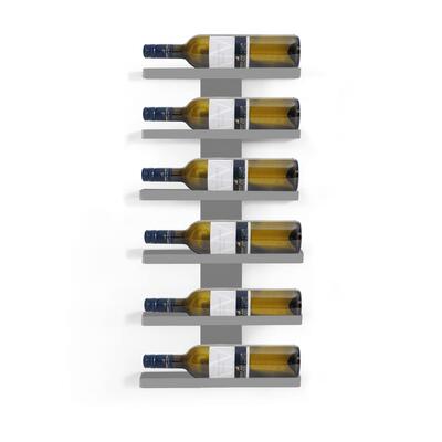 Photo du produit 'Etag�re � vin murale en m�tal argent� pour 6 bouteilles de 0,75l'