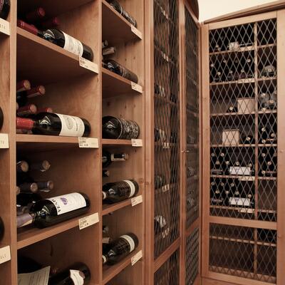 Photo du produit 'Syst�me d�tag�res � vin PIEMONT, bois de sapin, noyer/brun moyen'