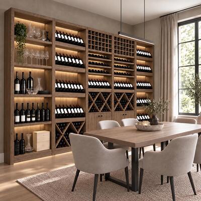 Photo du produit ' �tag�re � vin PRESTIGE NOVO bois de ch�ne teint� marron '