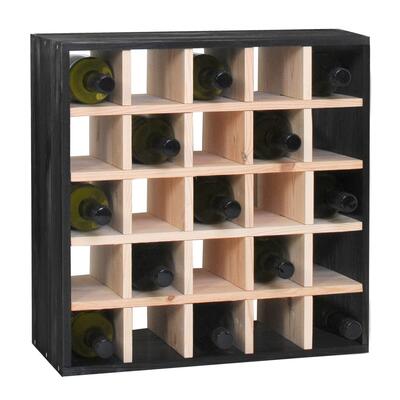 Photo du produit 'Casier � vin 52 cm, carreaux, noir-naturel teint�'
