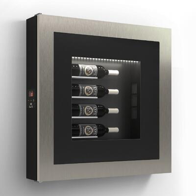 Photo du produit 'Casier � vin mural climatis� QUADRI VINO argent/noir 4 fl.'