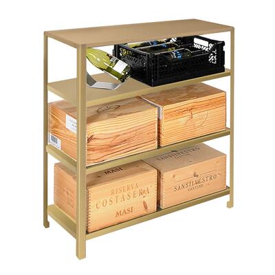 Photo du produit 'Etag�re � vin en m�tal dor� d' entreposage BLACK PURE mod�le 13'