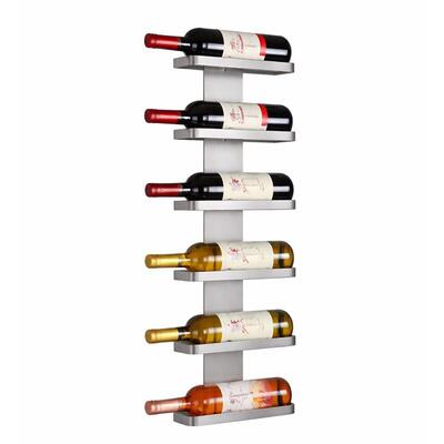 Photo du produit 'Etag�re � vin murale en m�tal argent� pour 6 bouteilles de 0,75l'