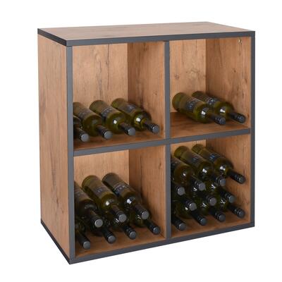 Photo du produit 'Module � 4 compartiments, finition ch�ne rustique avec bordure anthracite'
