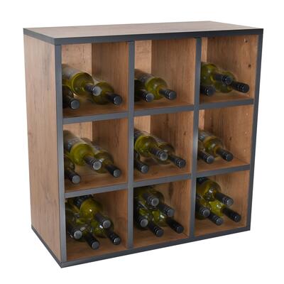Photo du produit 'Module � 9 compartiments, finition ch�ne rustique avec bordure anthracite'