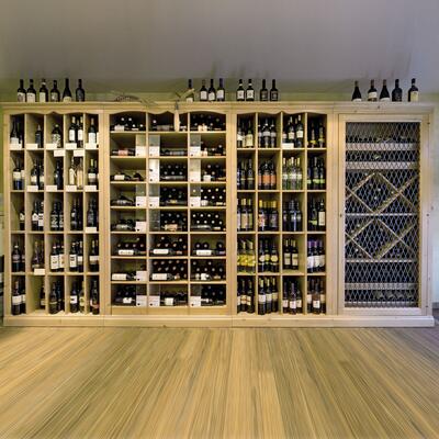 Photo du produit 'Syst�me d '�tag�res � vin BAROLO en bois de sapin, brun clair'
