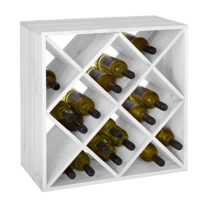 Photo du produit 'Weinregal 52 cm, Raute, wei� gebeizt'