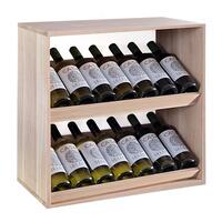 �tag�re � vin 60 cm avec 2 pr�sentoirs, ch�ne naturel
