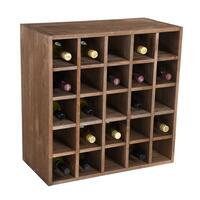 �tag�re � vin 60cm Echiquier, pin teint� marron