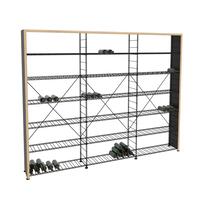 Photo du produit '�tag�re � vin LA CAVE, H 220 x L 273 cm, 12 tablettes, bordure en bois'