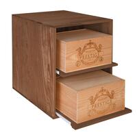 �tag�re � vin � 2 tiroirs pour caisses en pin teint�