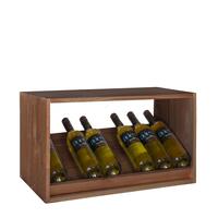 �tag�re � vin avec tablette de pr�sentation, pin naturel teint�