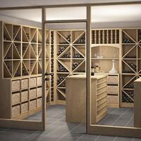 Photo du produit '�tag�res � vin PRESTIGE, ch�ne massif nature'