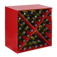 Photo du produit '�tag�re � vin CARR�, en m�tal rouge'