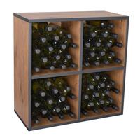 Photo du produit 'Module � 4 compartiments, finition ch�ne rustique avec bordure anthracite'