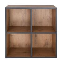 Photo du produit 'Module � 4 compartiments, finition ch�ne rustique avec bordure anthracite'