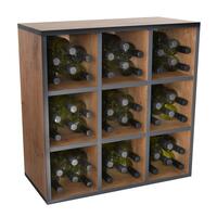Photo du produit 'Module � 9 compartiments, finition ch�ne rustique avec bordure anthracite'