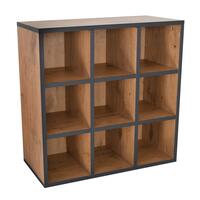 Photo du produit 'Module � 9 compartiments, finition ch�ne rustique avec bordure anthracite'