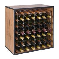 Photo du produit '�tag�res � vin pour 36 bouteilles, ch�ne rustique avec bordure anthracite'