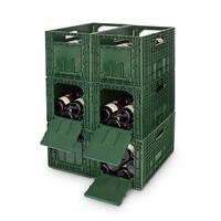 Caisses � bouteilles vertes, lot de 6