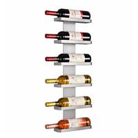 Photo du produit 'Etag�re � vin murale en m�tal argent� pour 6 bouteilles de 0,75l'